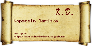 Kopstein Darinka névjegykártya